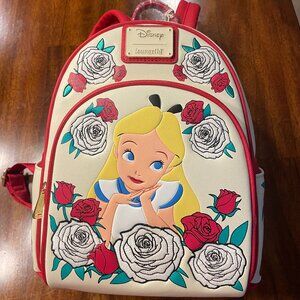 Loungefly Disney Alice Red and White Backpack